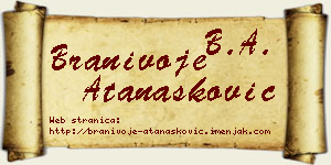 Branivoje Atanasković vizit kartica